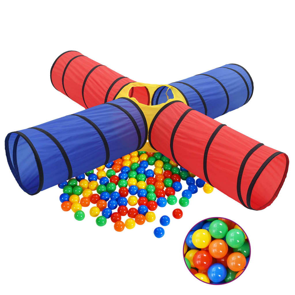 Play tunnel with 250 balls, multicolored