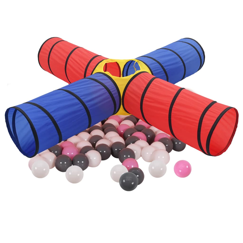 Play tunnel with 250 balls, multicolored