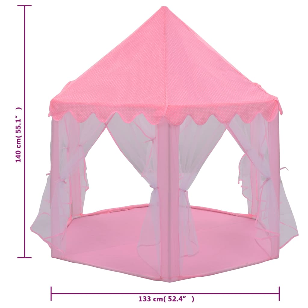 Princess play tent with 250 balls pink 133x140 cm