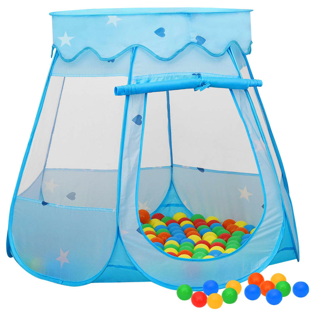 Children's play tent with 250 balls blue 102x102x82 cm
