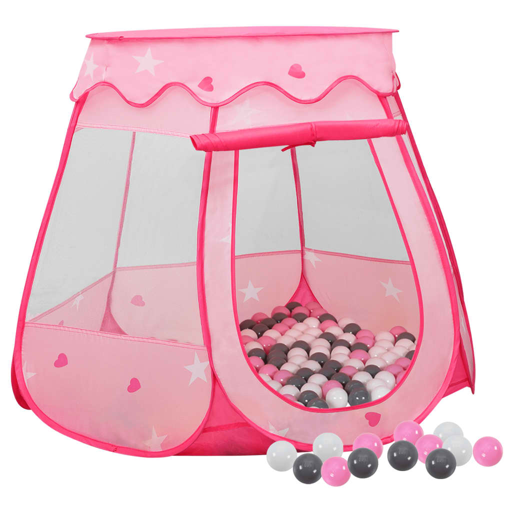 Children's play tent with 250 balls pink 102x102x82 cm
