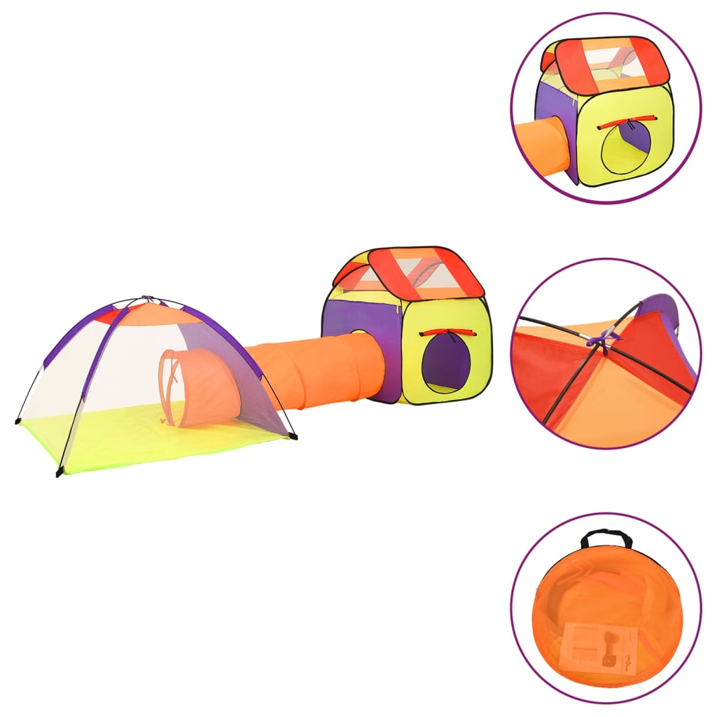 Play tent with 250 balls multicolored 338x123x111 cm