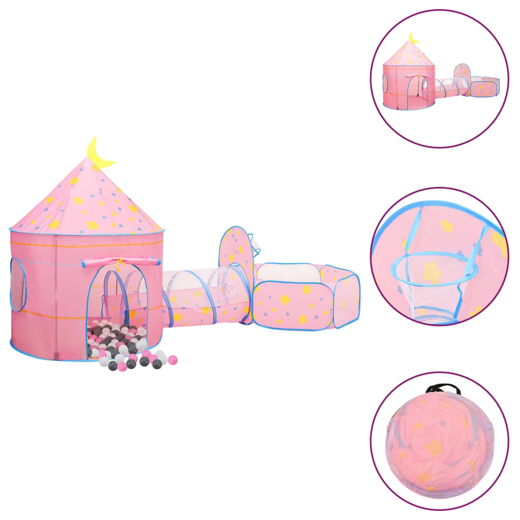Play tent with 250 balls pink 301x120x128 cm