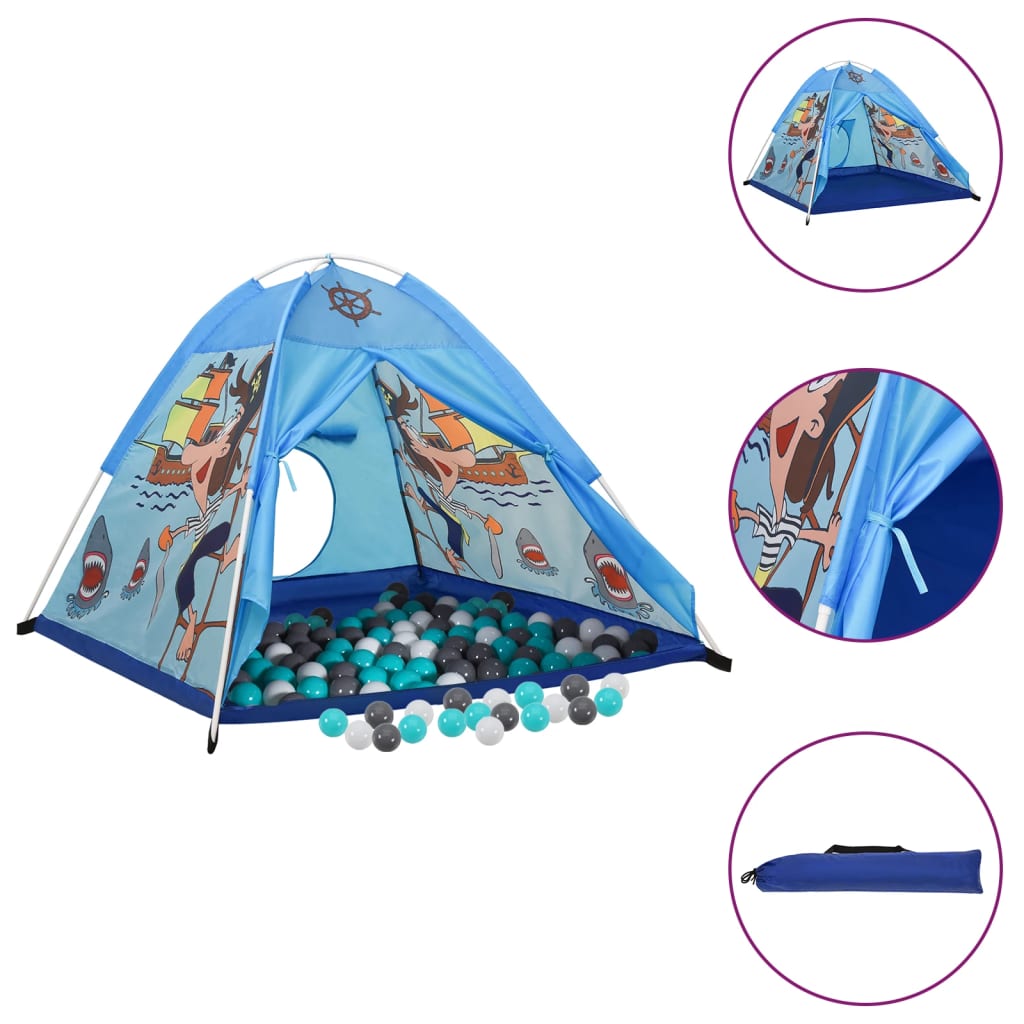 Play tent with 250 balls blue 120x120x90 cm