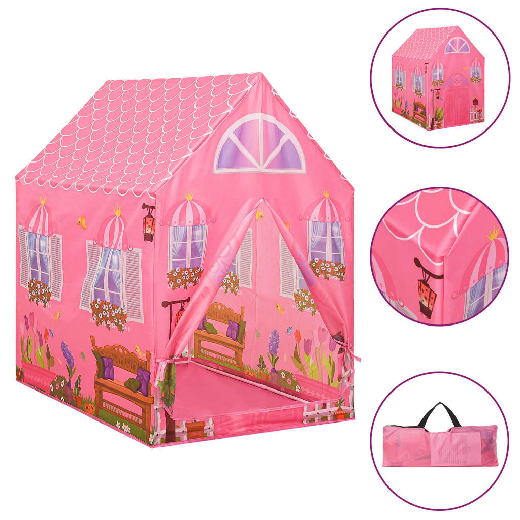 Children's play tent with 250 balls pink 69x94x104 cm