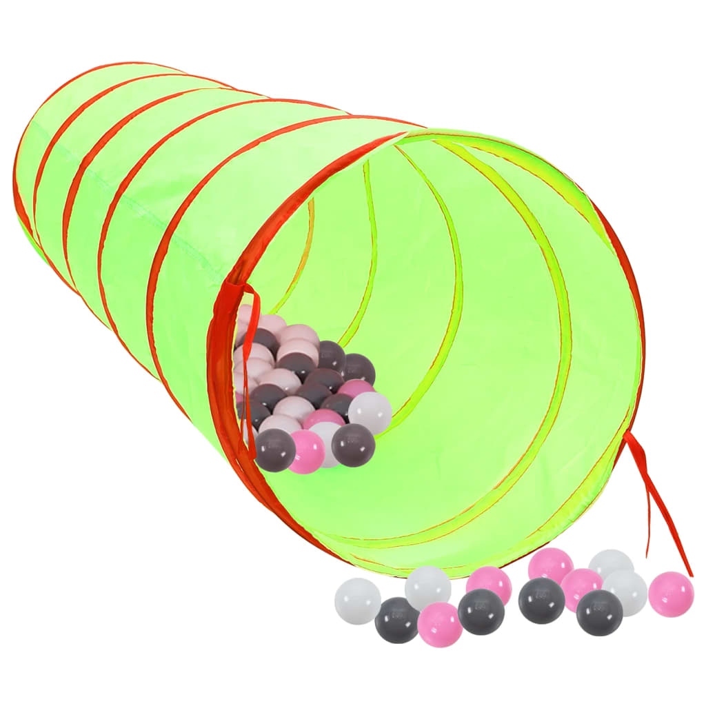 Play tunnel with 250 balls green 175 cm polyester