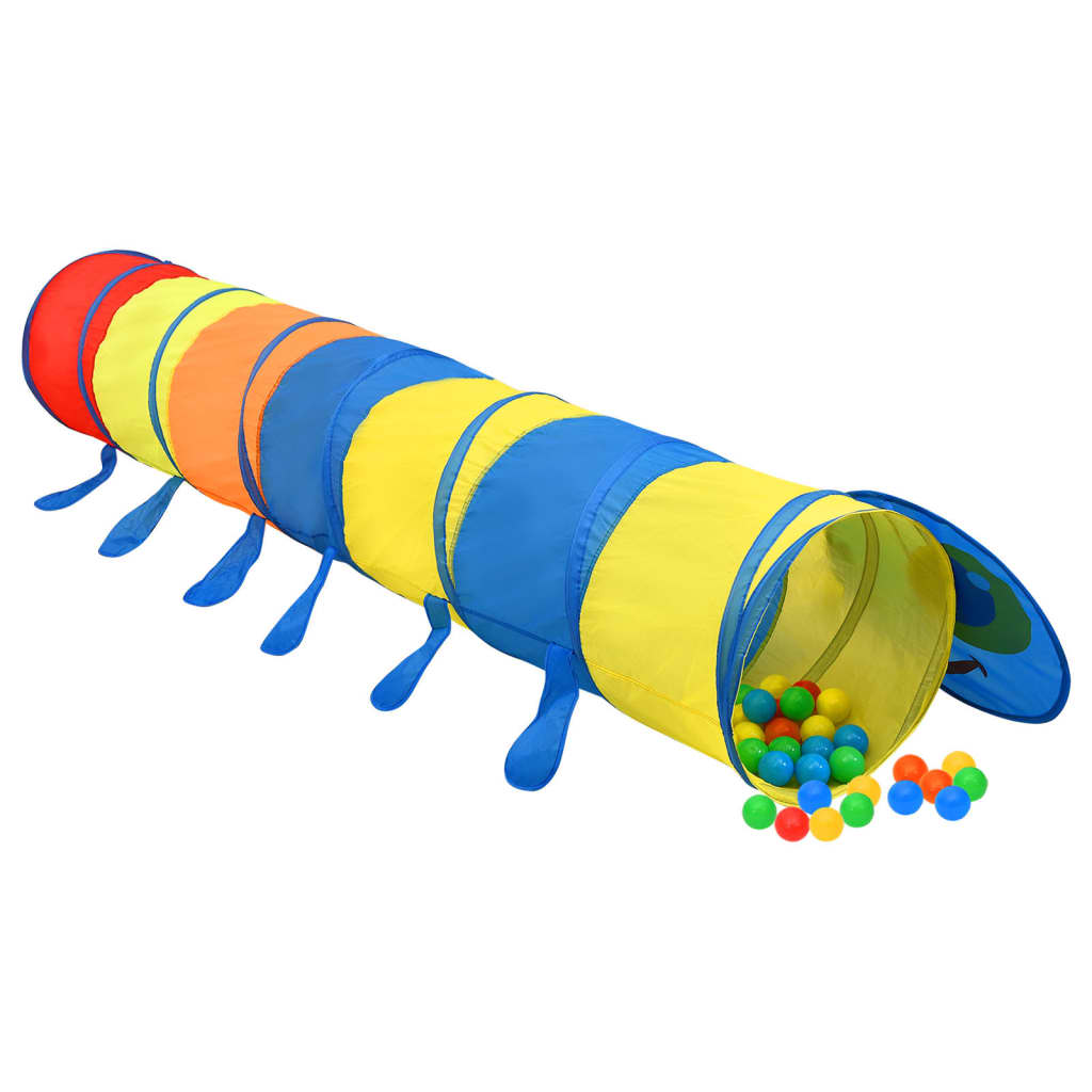 Play tunnel with 250 balls multicolored 245 cm polyester