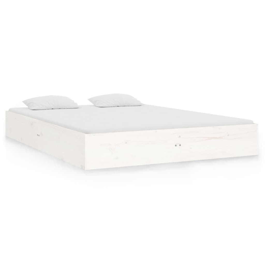Solid wood bed white 120x190 cm 4FT Small Double