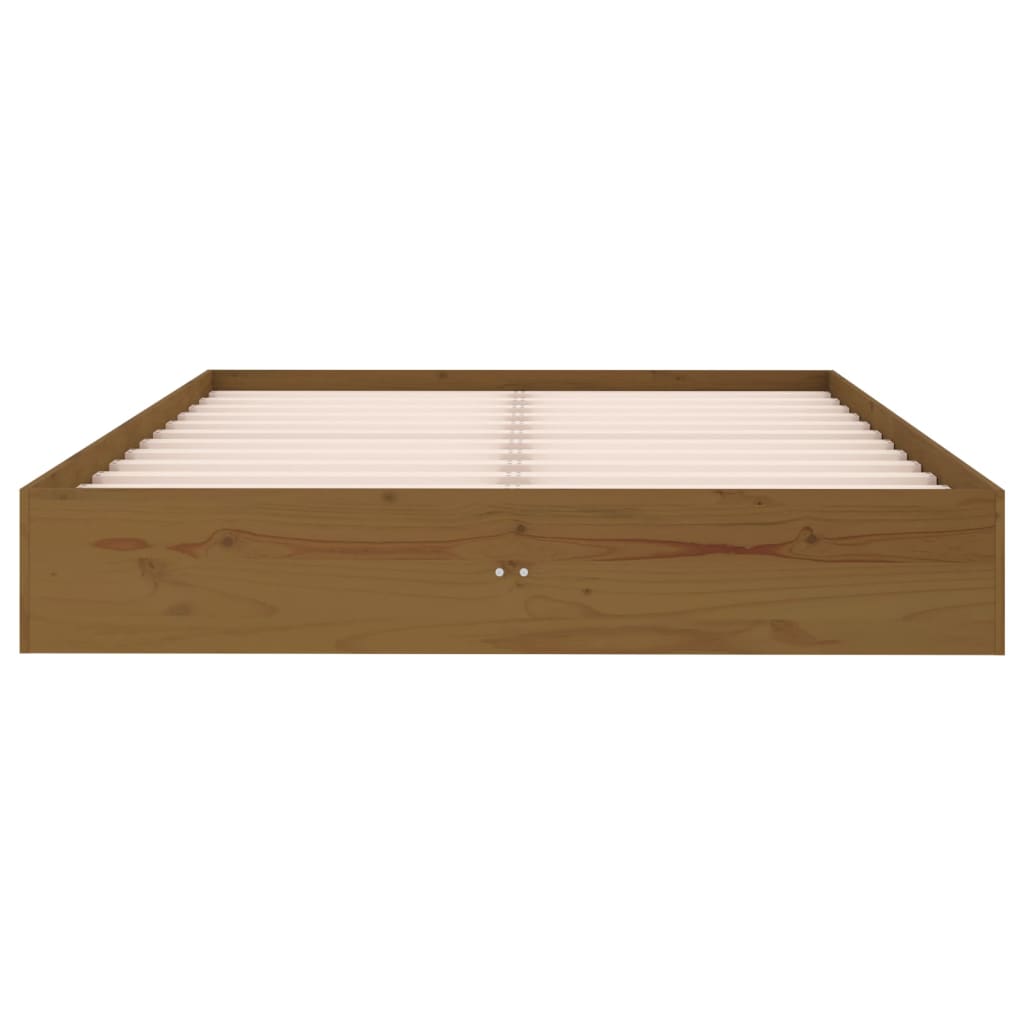 Solid wood bed honey brown 135x190 cm 4FT6 Double