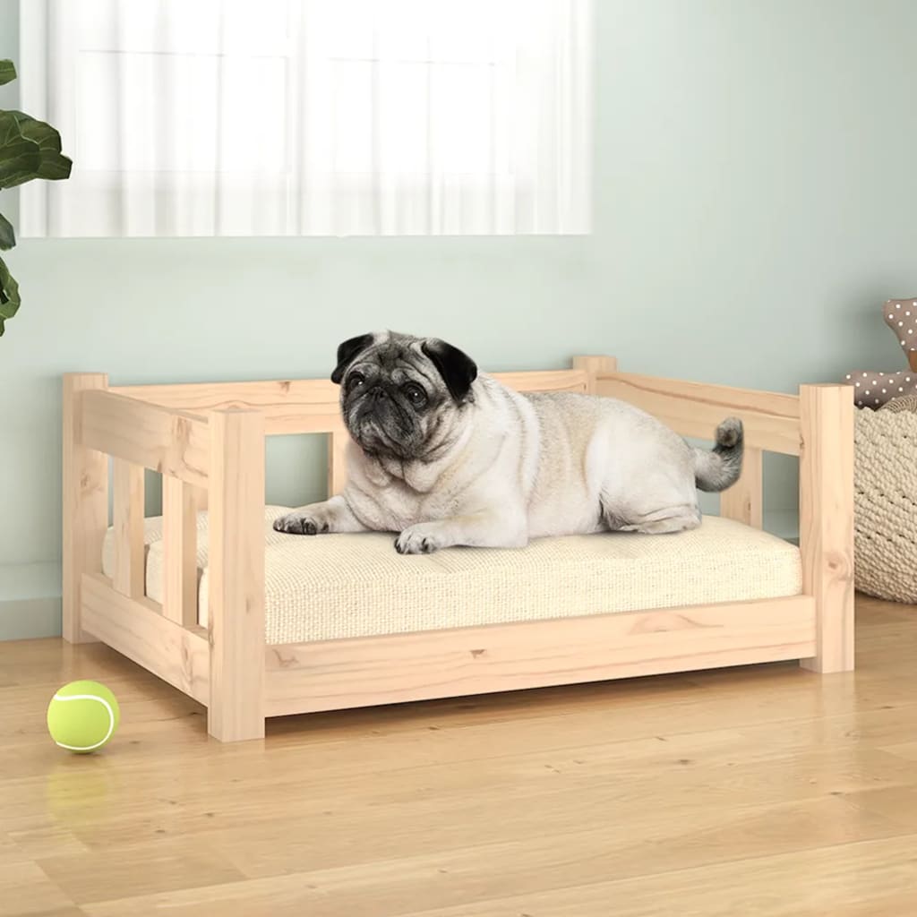 Dog bed 65.5x50.5x28 cm solid pine wood