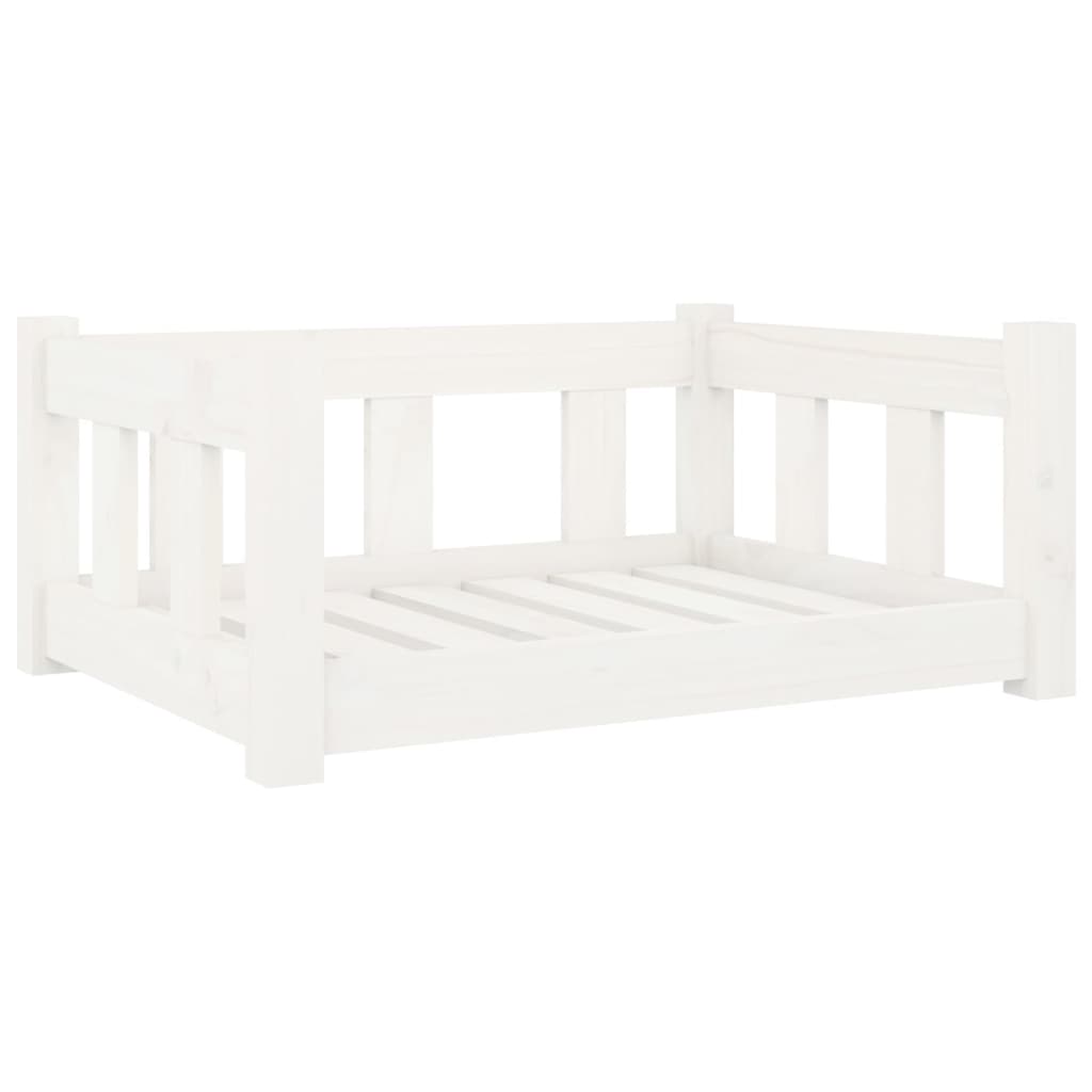 Dog bed white 65.5x50.5x28 cm solid pine wood