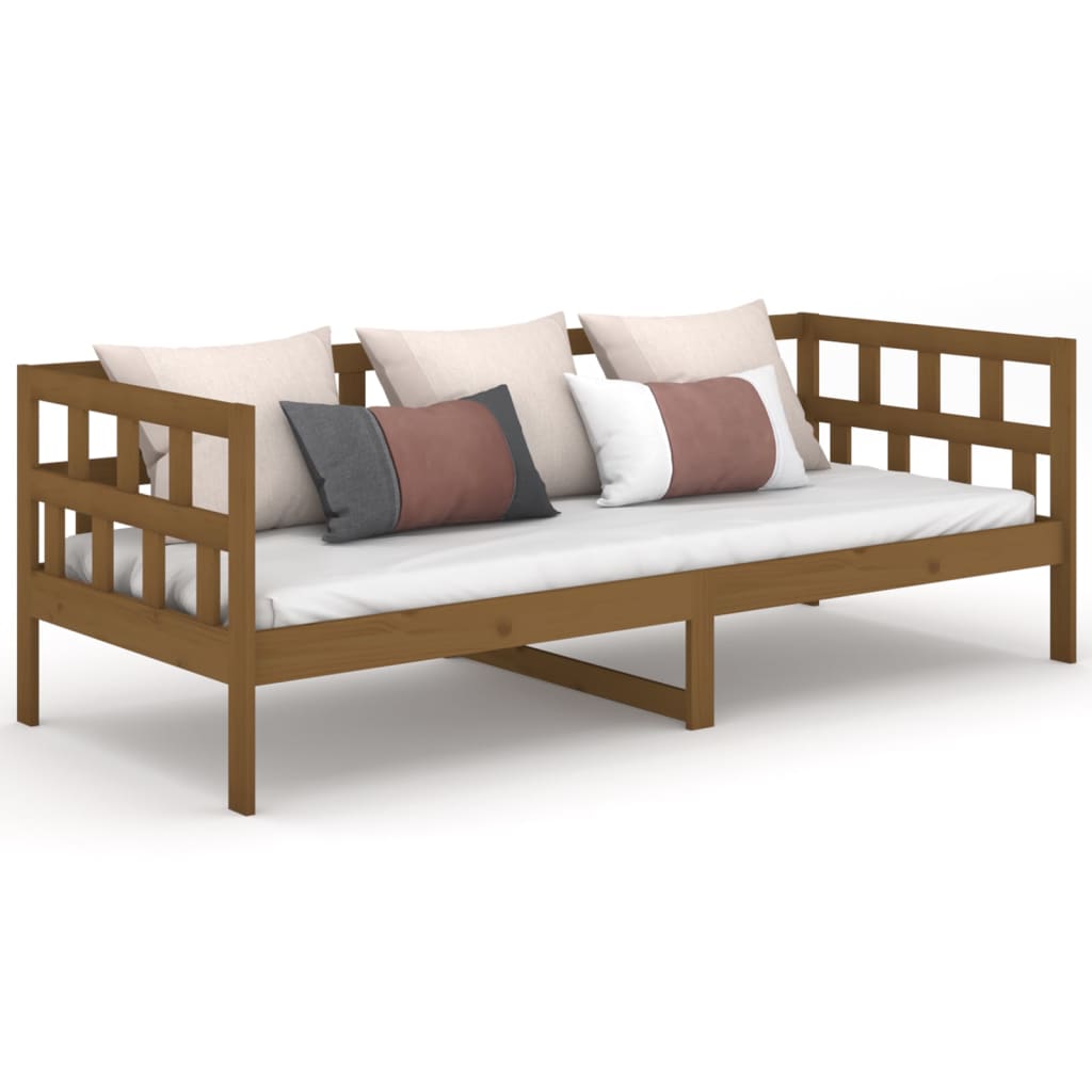 Daybed honey brown solid pine wood 90x200 cm