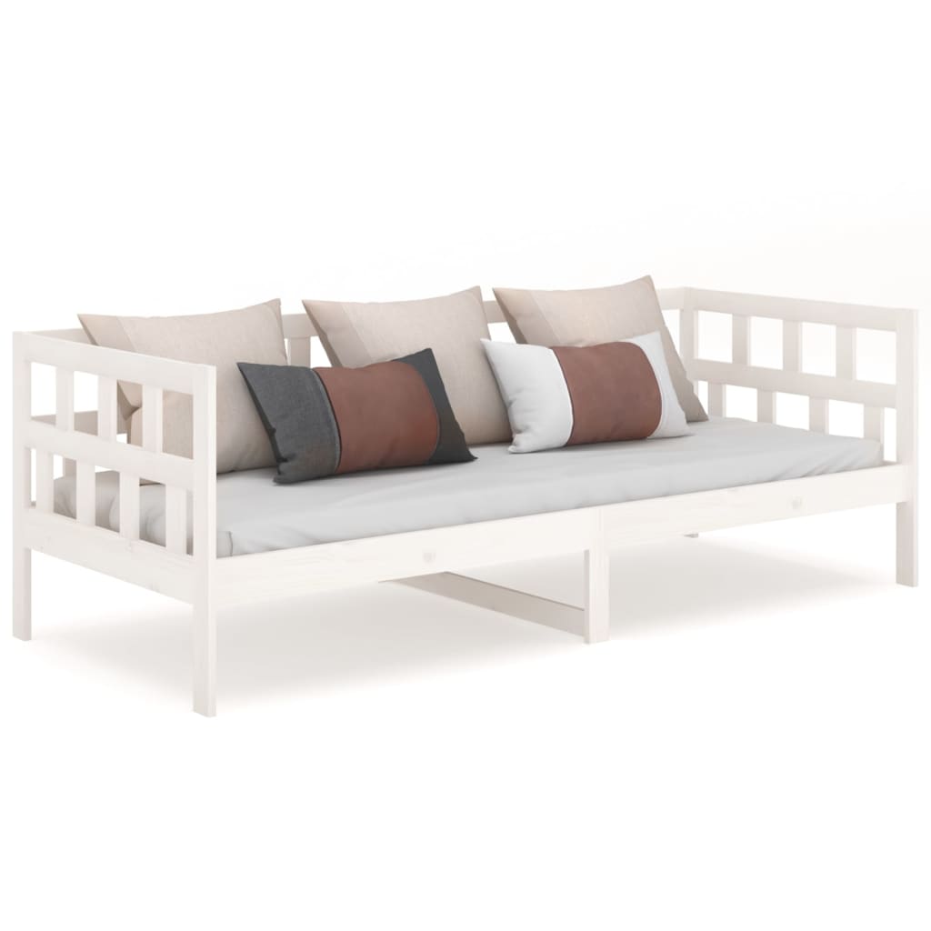 Daybed white solid pine wood 80x200 cm