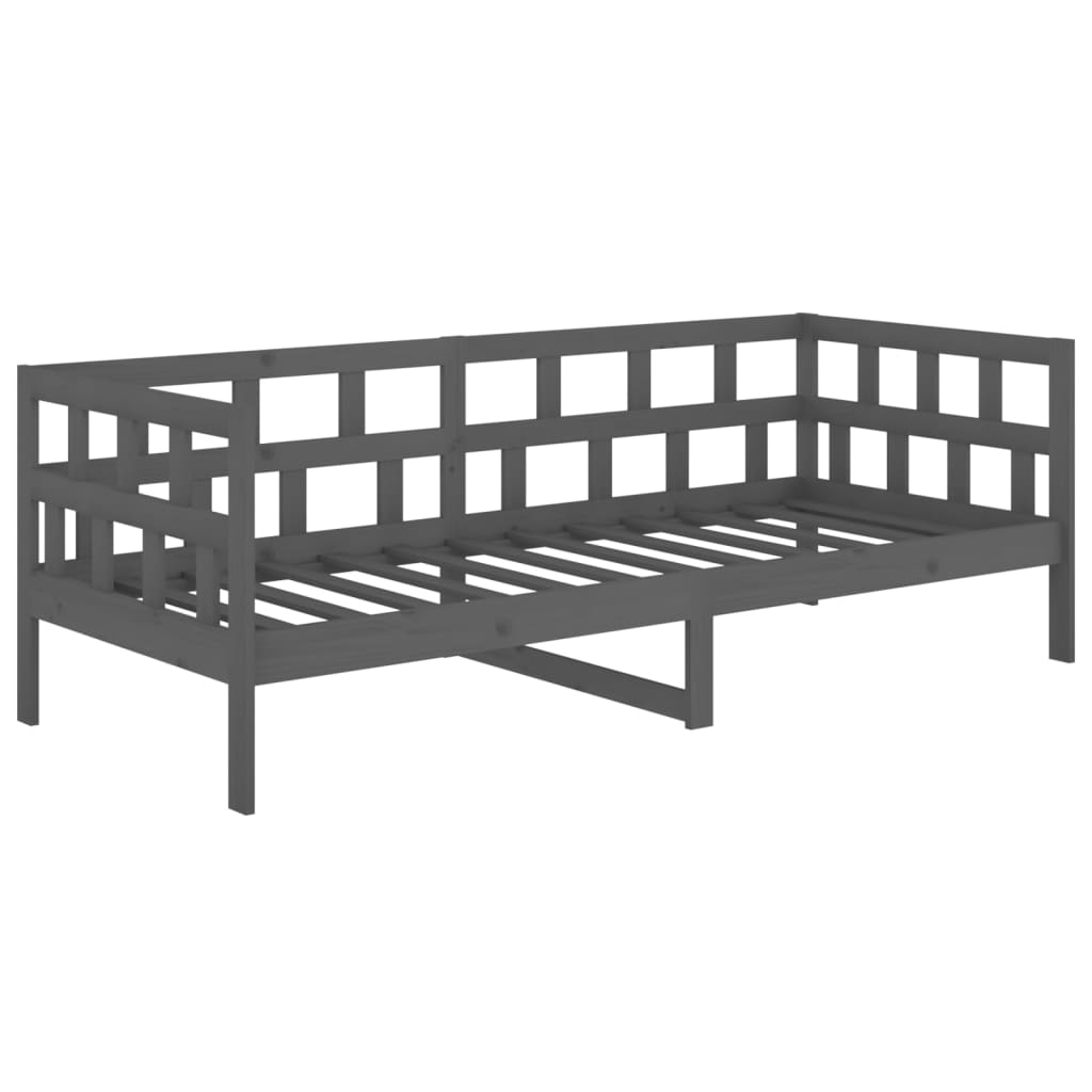 Daybed gray solid pine wood 90x190 cm
