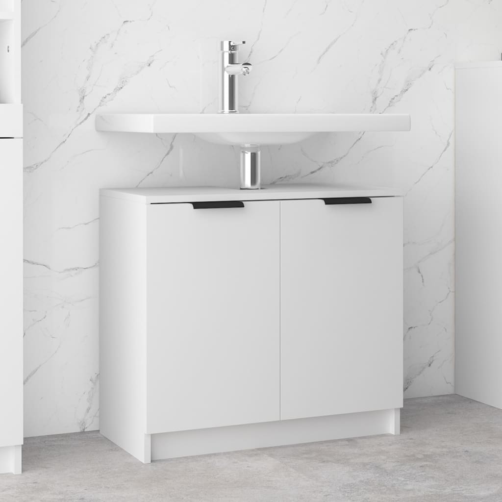 Bathroom cabinet white 64.5x33.5x59 cm made of wood