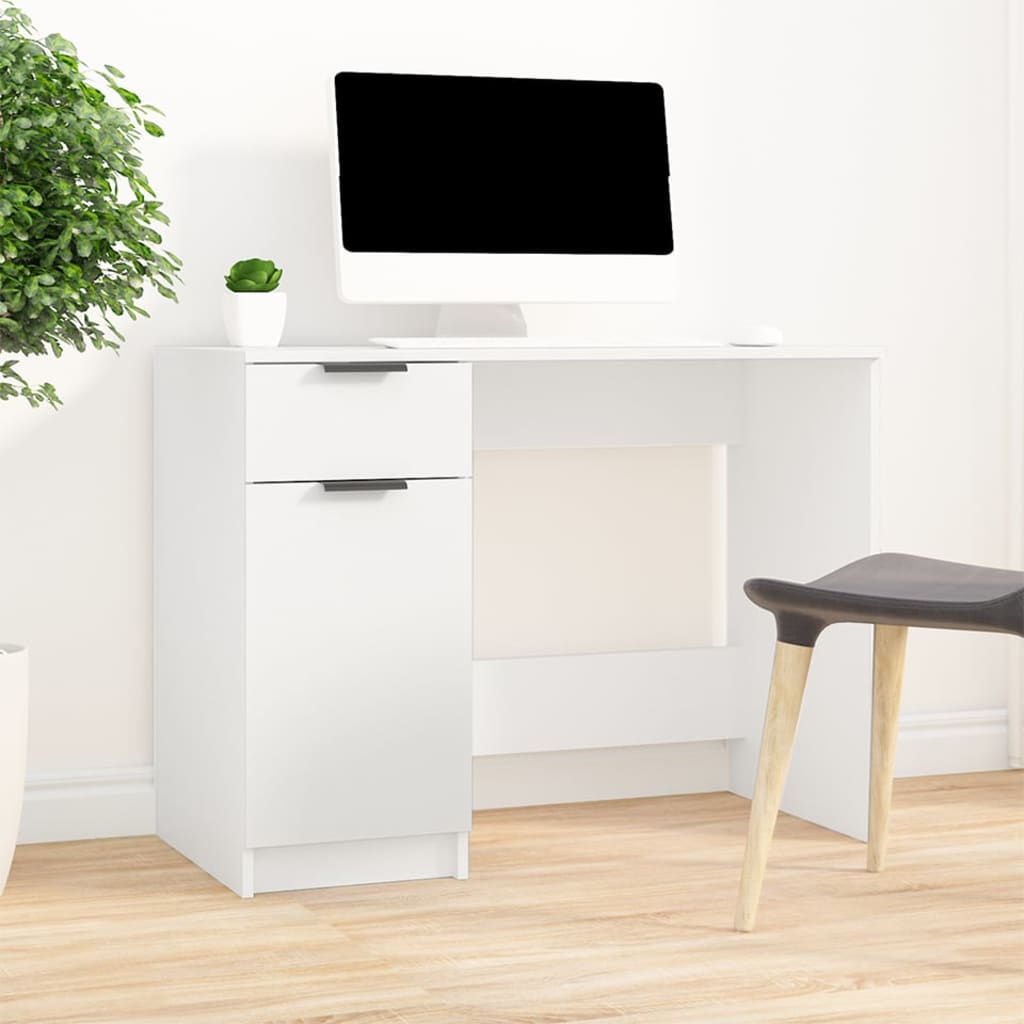 Desk white 100x50x75 cm made of wood