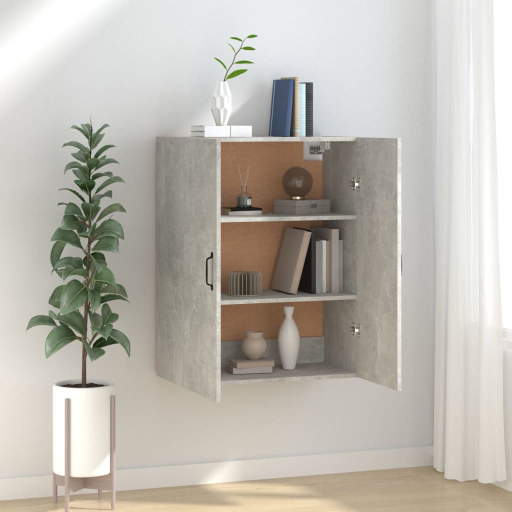 Wall cabinet concrete gray 69.5x34x90 cm made of wood material
