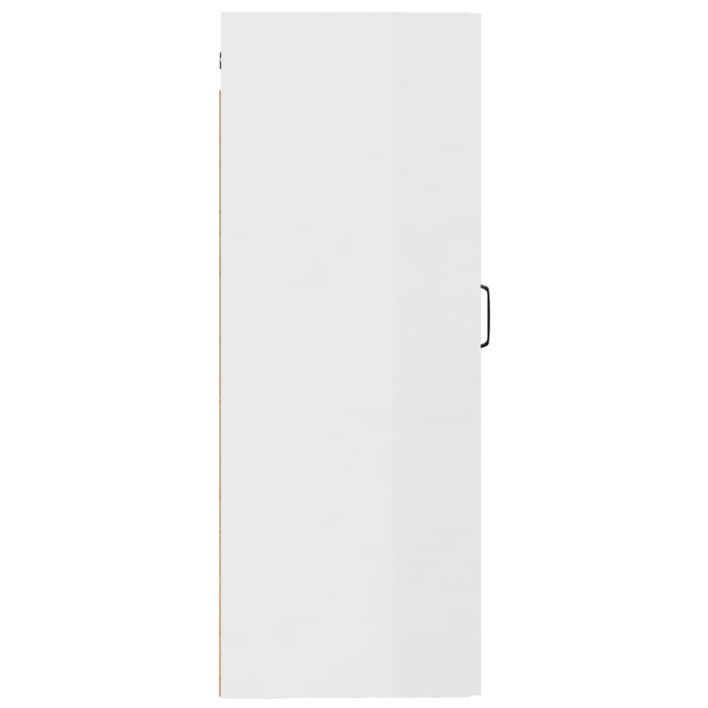 Hängeschrank Hochglanz-Weiß 35x34x90 cm Holzwerkstoff