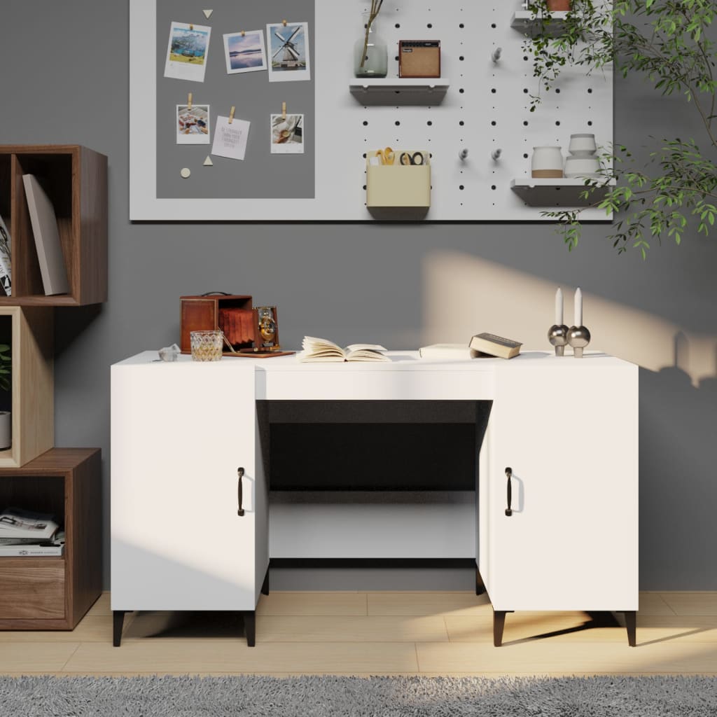 Schreibtisch Weiß 140x50x75 cm Holzwerkstoff
