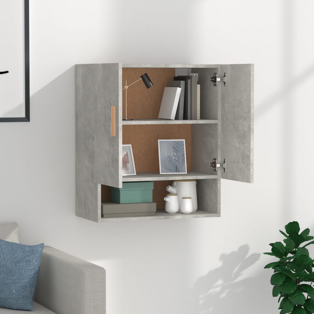 Wall cabinet concrete gray 60x31x70 cm made of wood material
