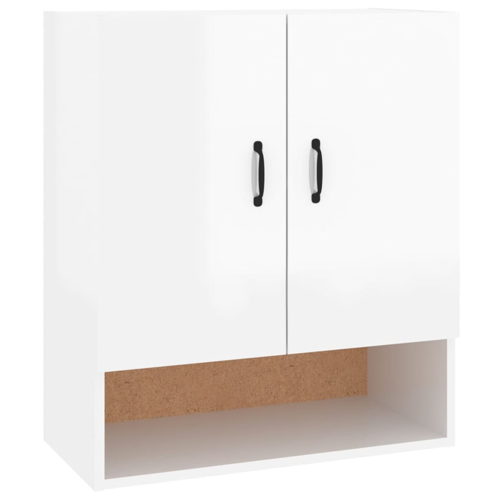Wall cabinet high-gloss white 60x31x70 cm made of wood