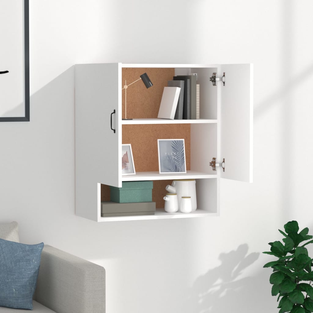 Wall cabinet white 60x31x70 cm wood material