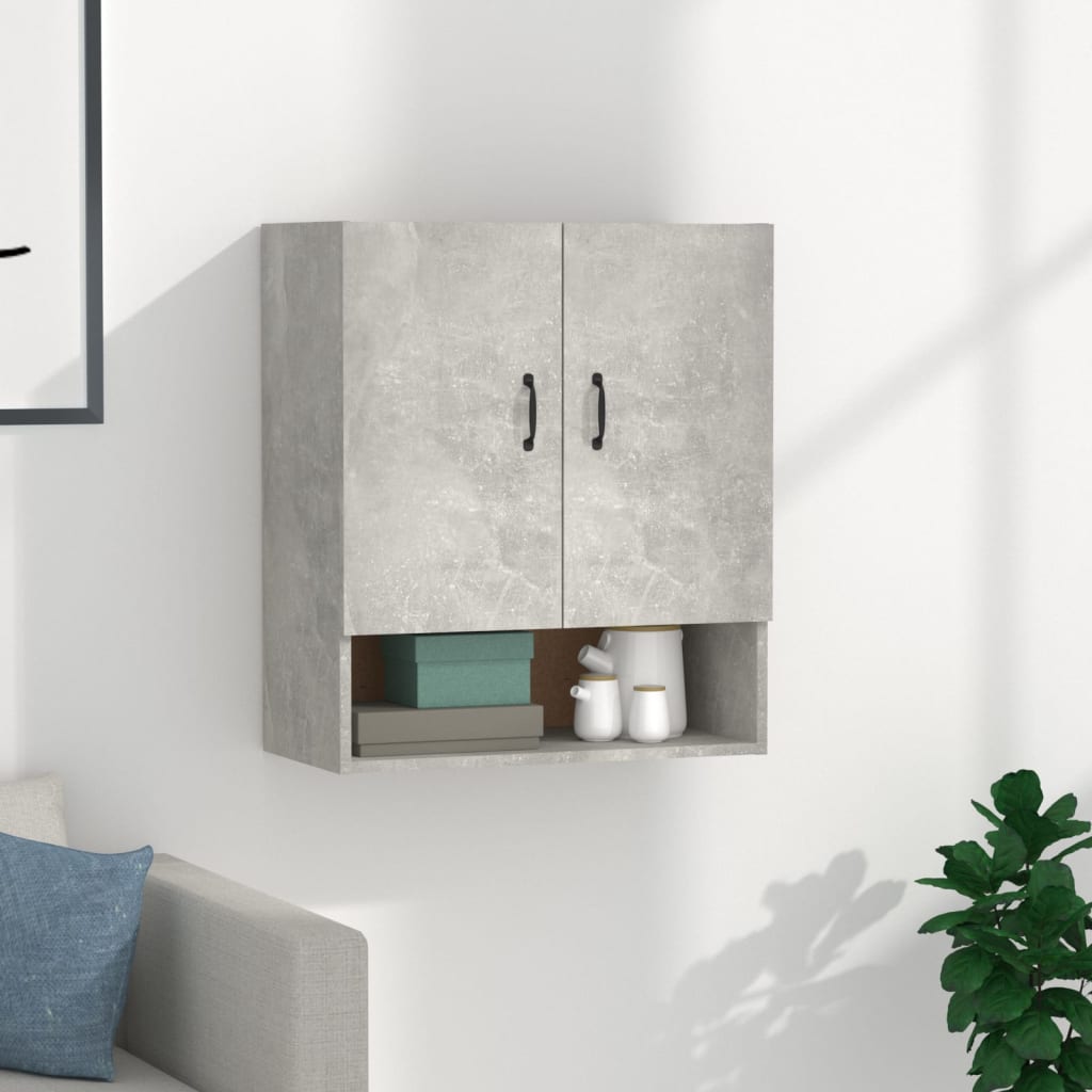 Wall cabinet concrete gray 60x31x70 cm made of wood material