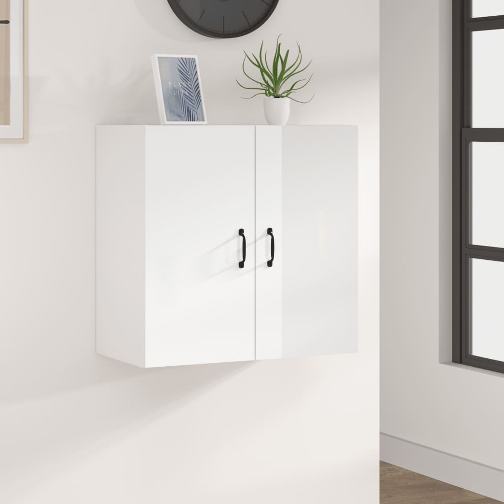 Wall cabinet high-gloss white 60x31x60 cm made of wood