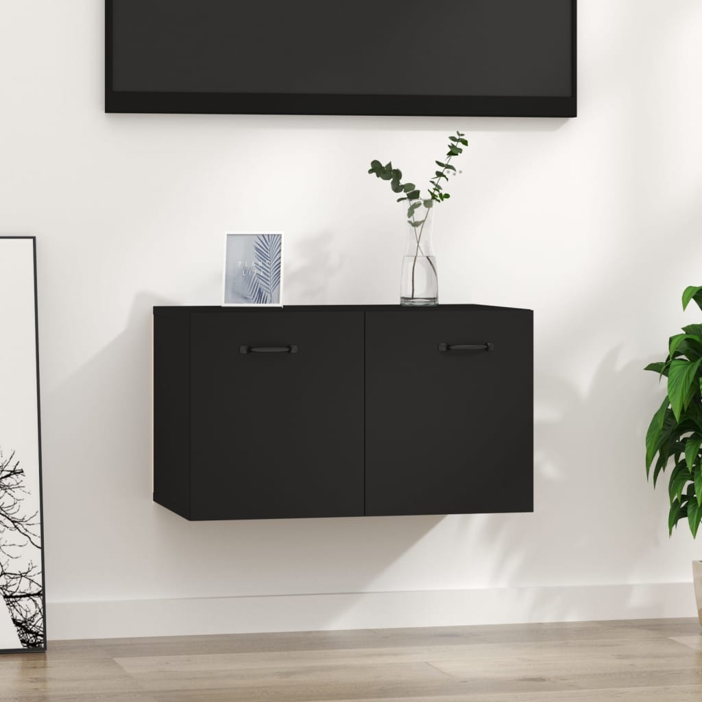 Wall cabinet black 60x36.5x35 cm made of wood material