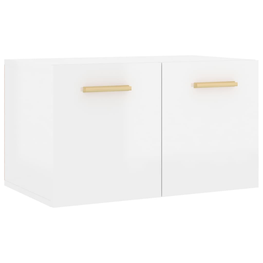Wall cabinet high-gloss white 60x36.5x35 cm made of wood