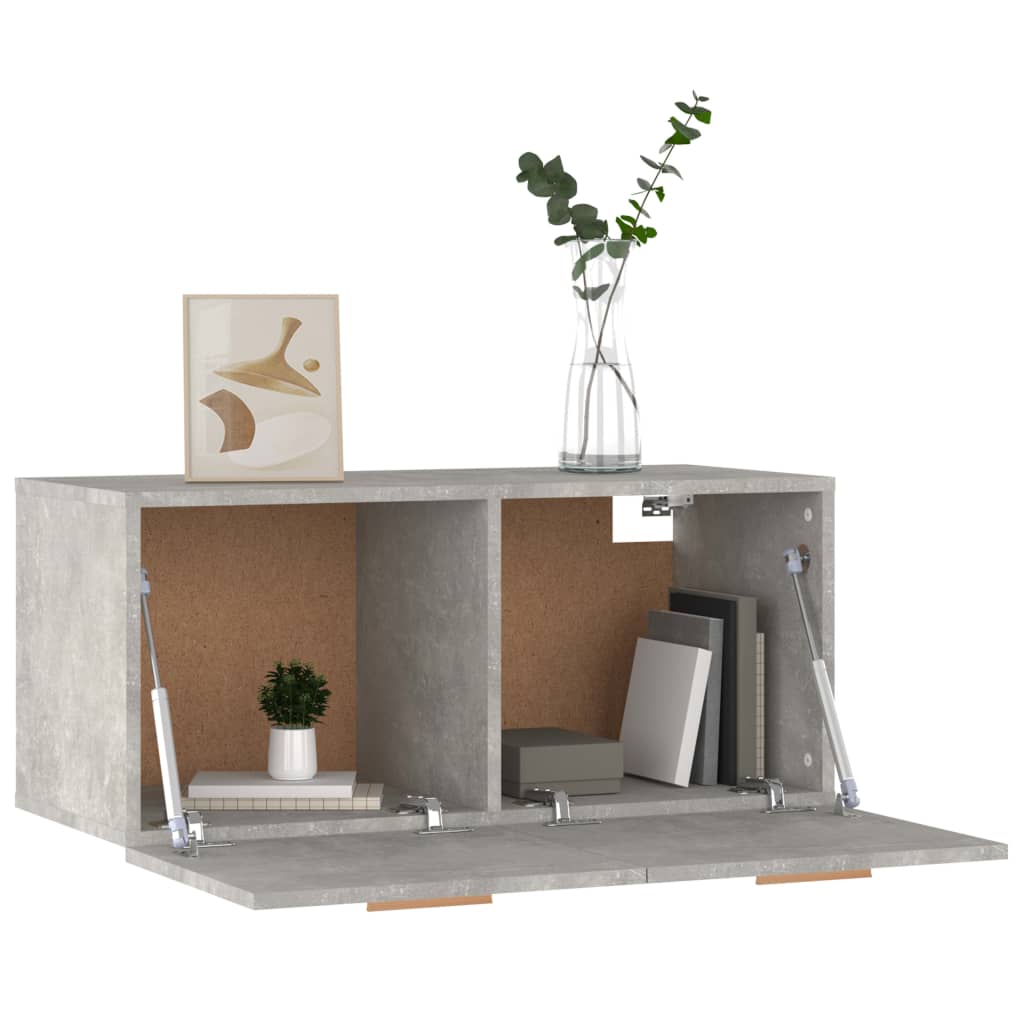 Wall cabinet concrete gray 80x35x36.5 cm made of wood material
