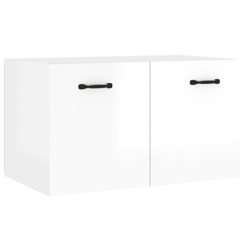 Wall cabinet high-gloss white 80x35x36.5 cm made of wood