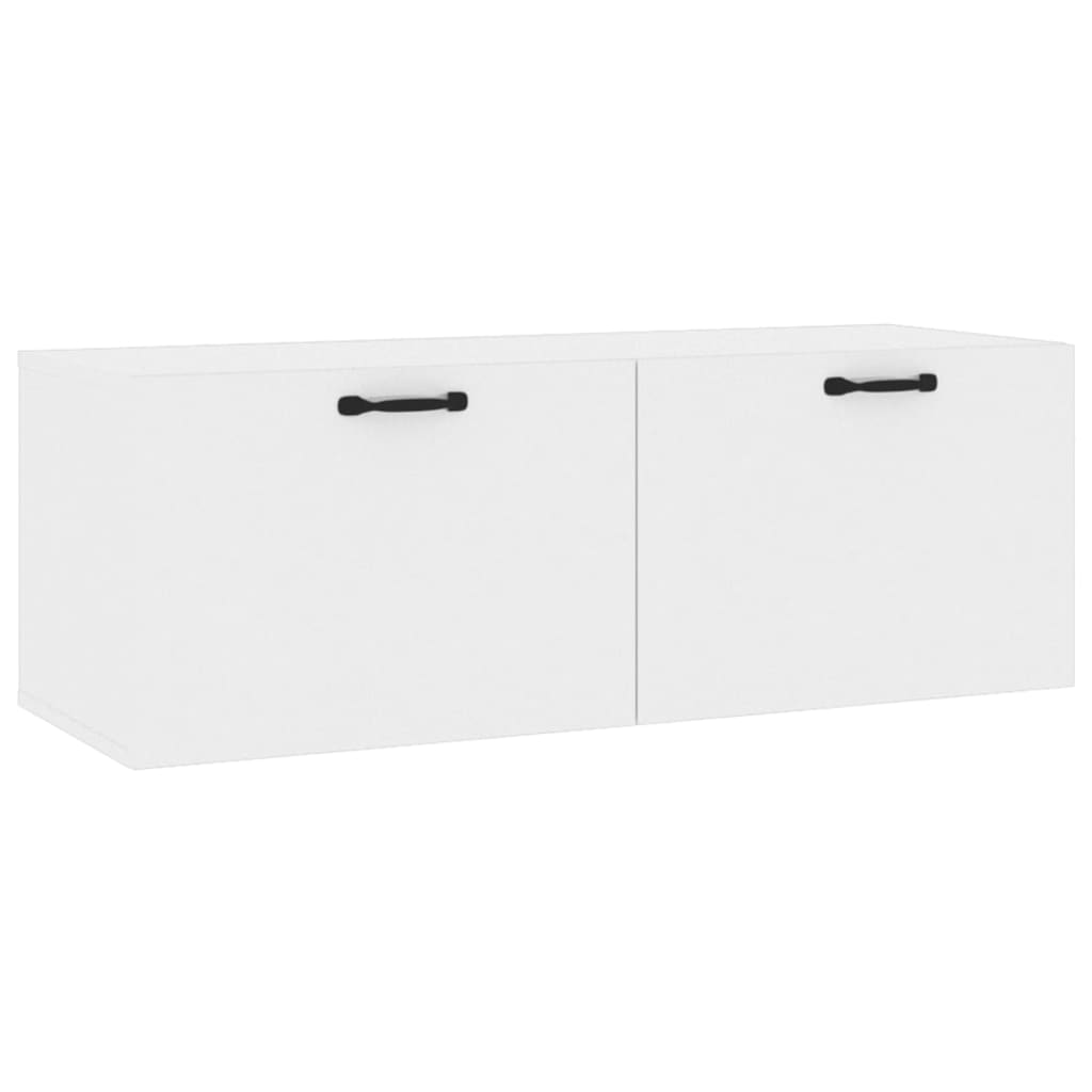 Wall cabinet high-gloss white 100x36.5x35 cm made of wood