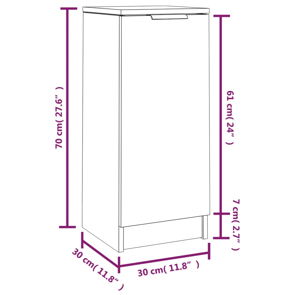 Sideboards 2 Stk. Braun Eichen-Optik 30x30x70 cm Holzwerkstoff