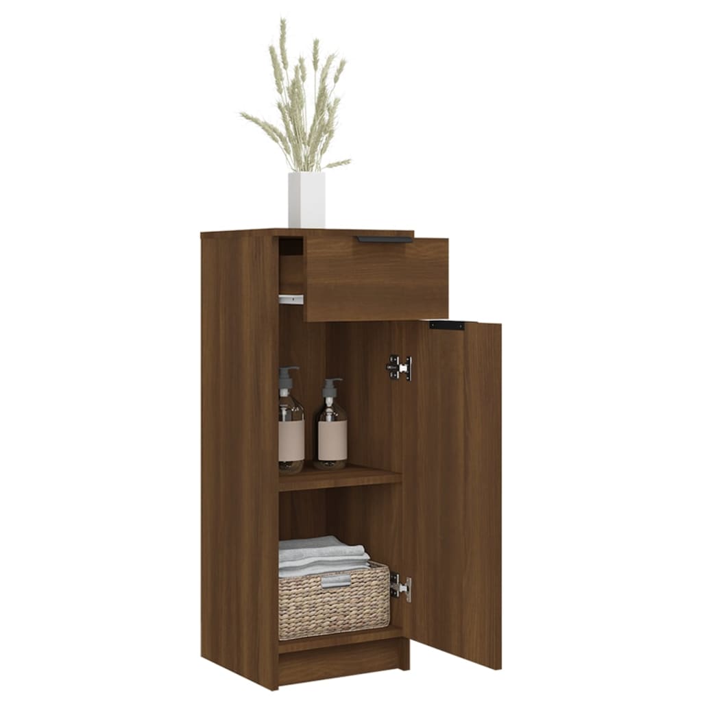 Bathroom cabinet brown oak 32x34x90 cm made of wood