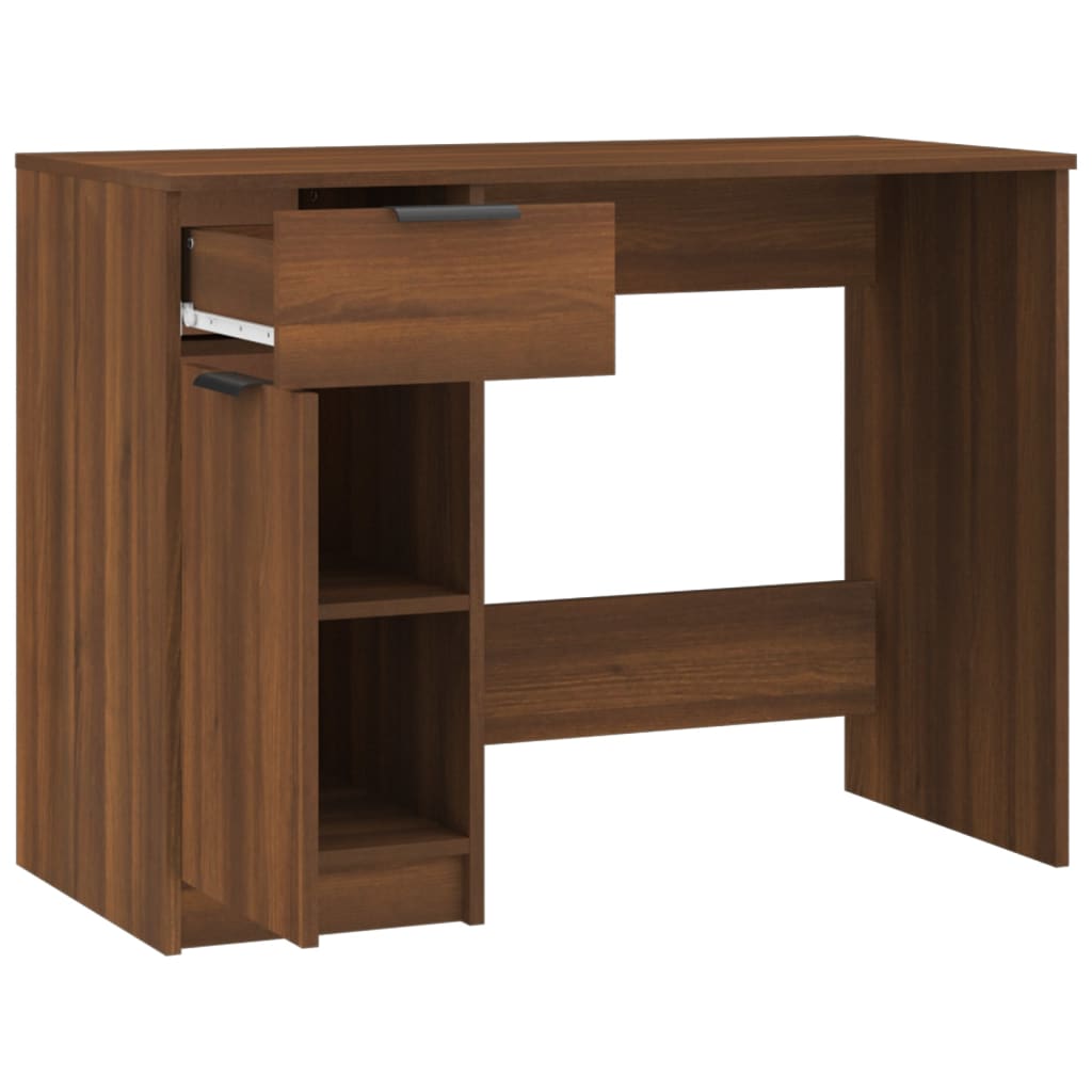 Desk brown oak look 100x50x75 cm wood material