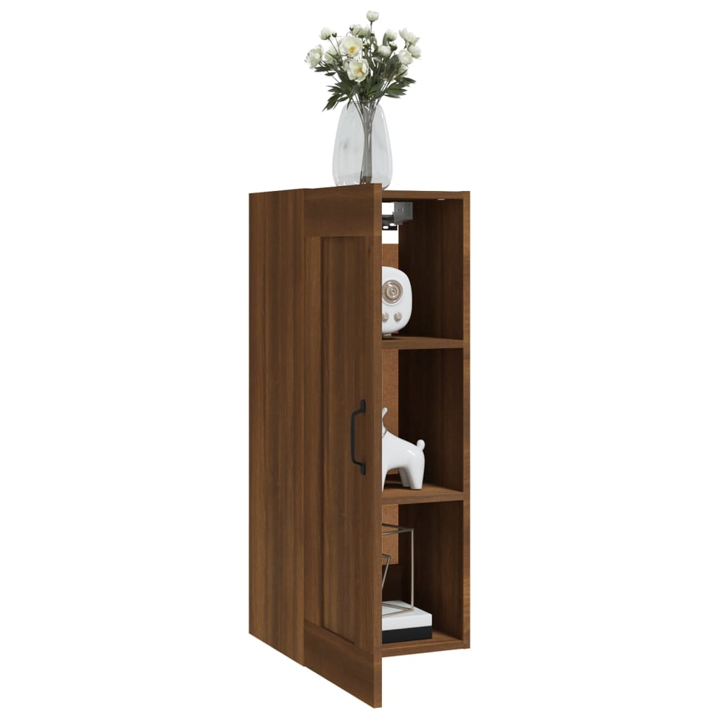 Wall cabinet brown oak look 35x34x90 cm made of wood