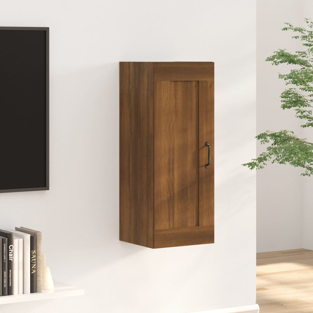 Wall cabinet brown oak look 35x34x90 cm made of wood