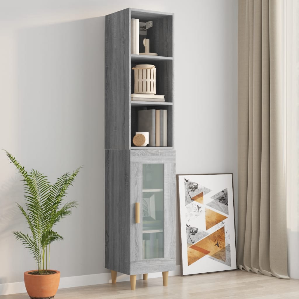Wandschrank Grau Sonoma 34,5x32,5x90 cm Holzwerkstoff