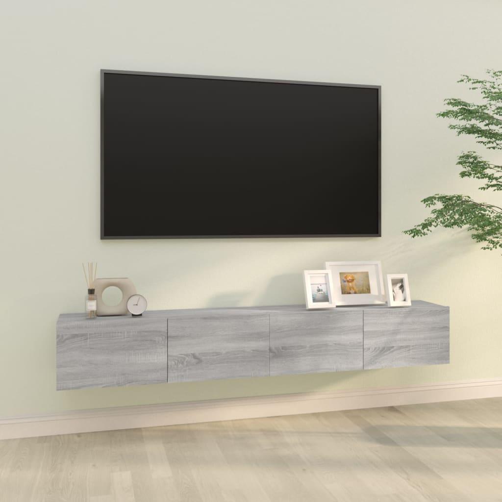 TV-Wandschränke 2 Stk. Grau Sonoma 100x30x30 cm Holzwerkstoff