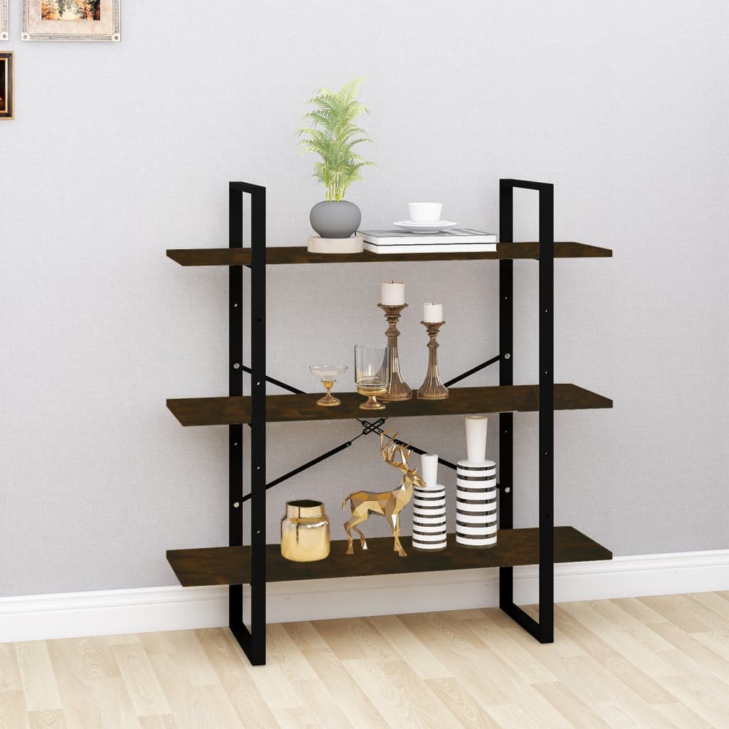 Bookcase smoked oak 100x30x105 cm wood material