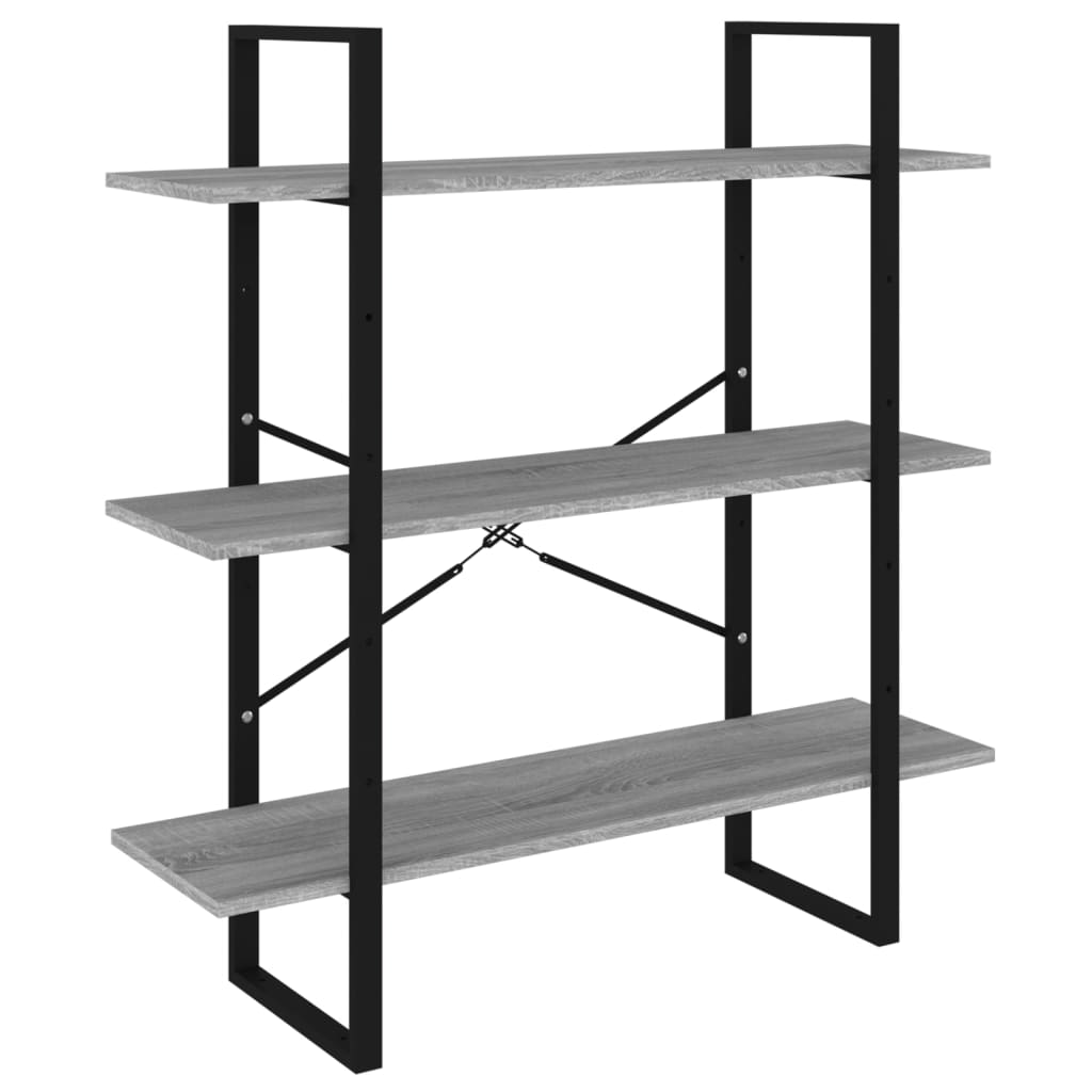 Bookcase Gray Sonoma 100x30x105 cm Wood-based material