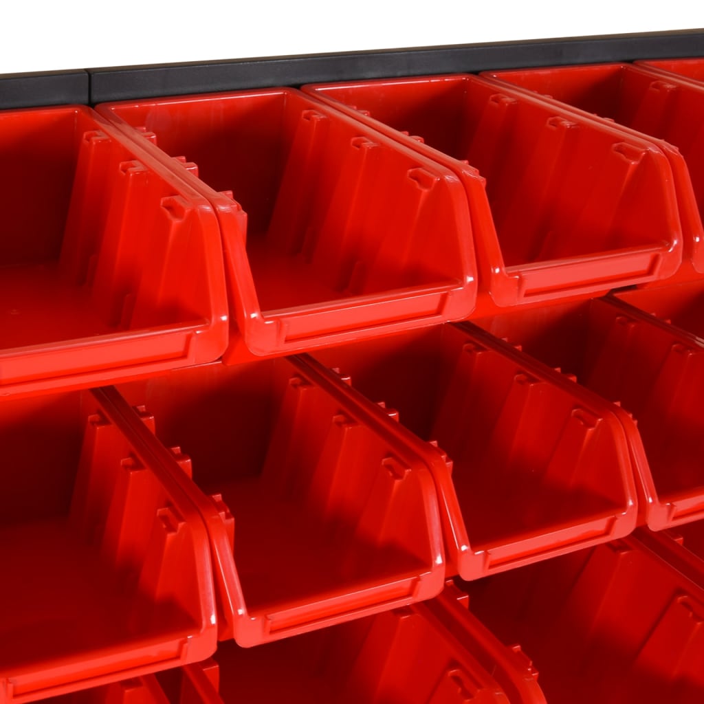 35-piece stacking box wall shelf red &amp; black 77x39cm polypropylene