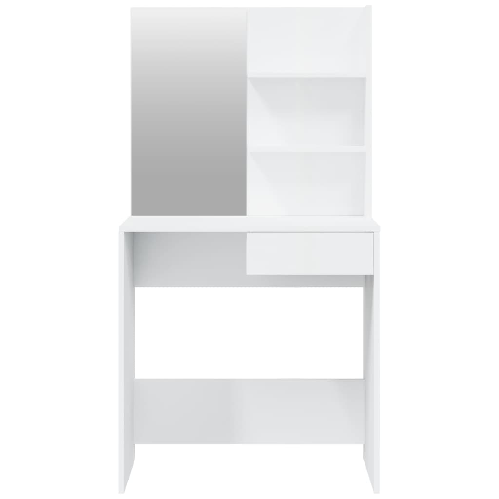 Schminktisch-Set Hochglanz-Weiß 74,5x40x141 cm