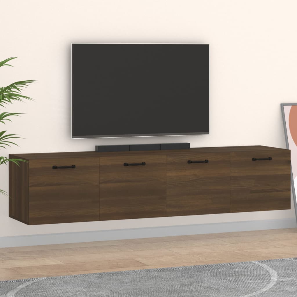 Wall cabinets 2 pieces brown oak look 60x36.5x35cm wood material