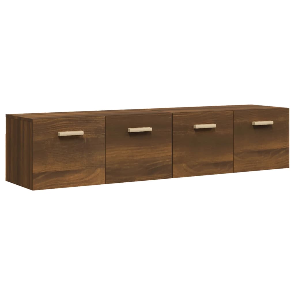 Wall cabinets 2 pieces brown oak look 80x35x36.5cm wood material