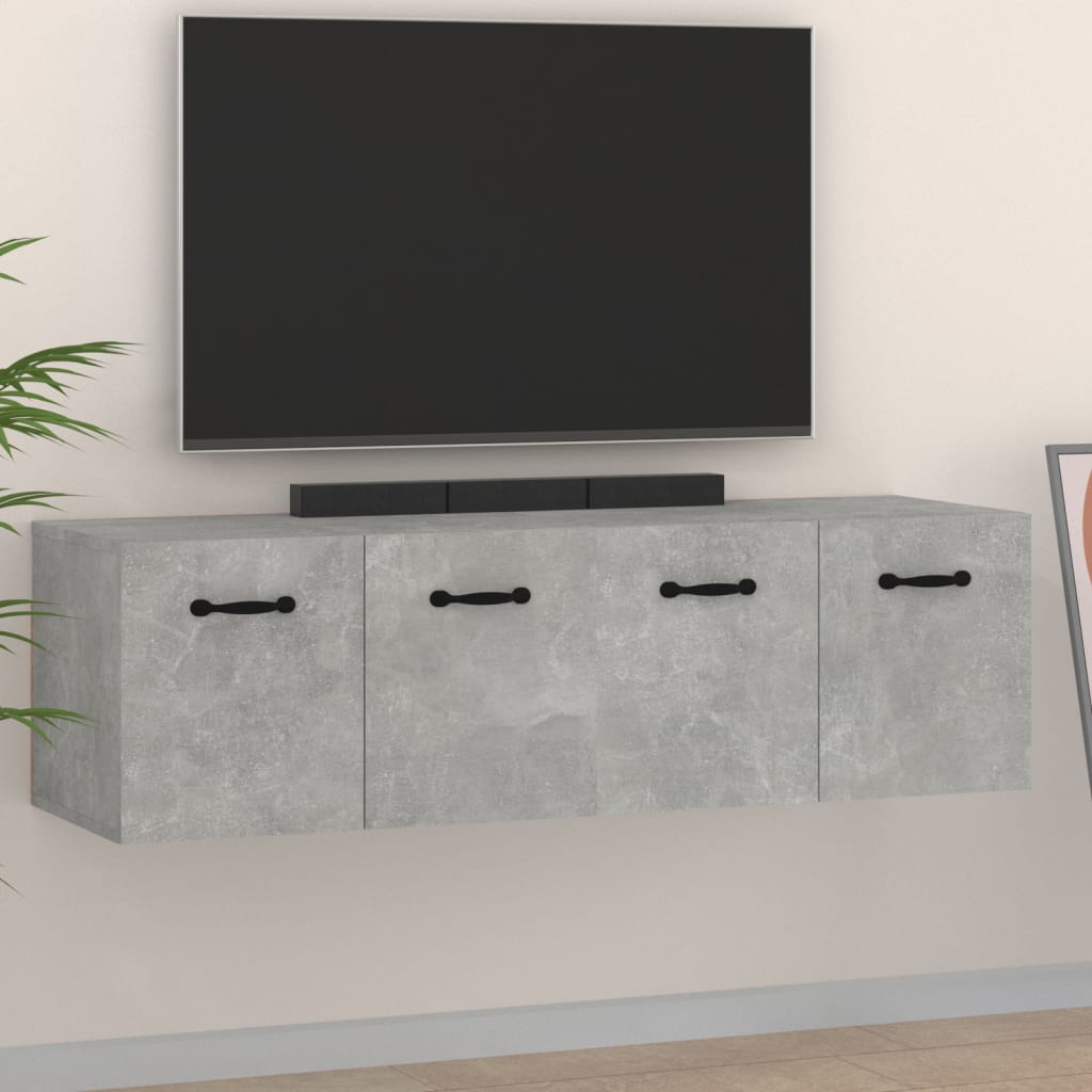 Wall cabinets 2 pieces. Concrete gray 80x35x36.5 cm wood material