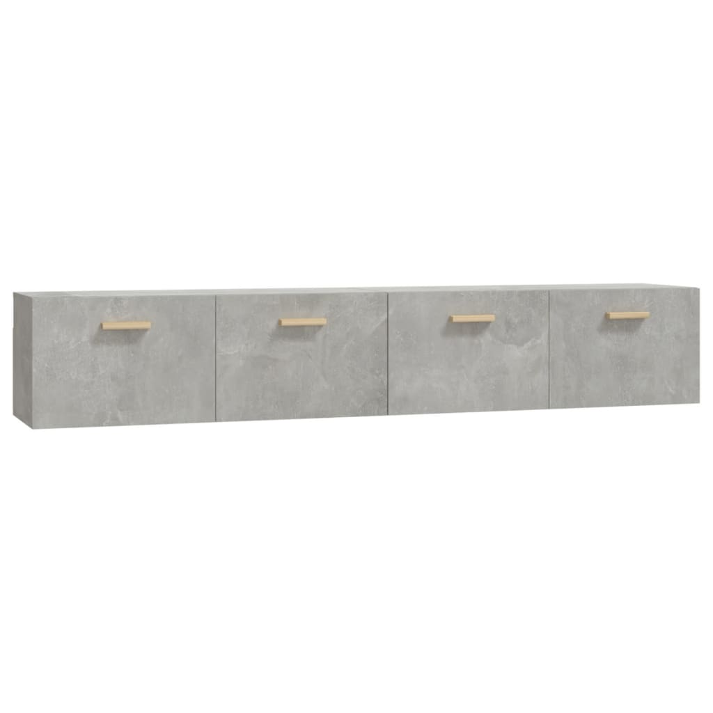 Wall cabinets 2 pieces. Concrete gray 100x36.5x35 cm wood material