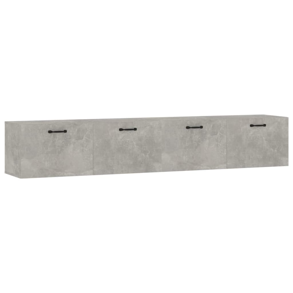 Wall cabinets 2 pieces. Concrete gray 100x36.5x35 cm wood material