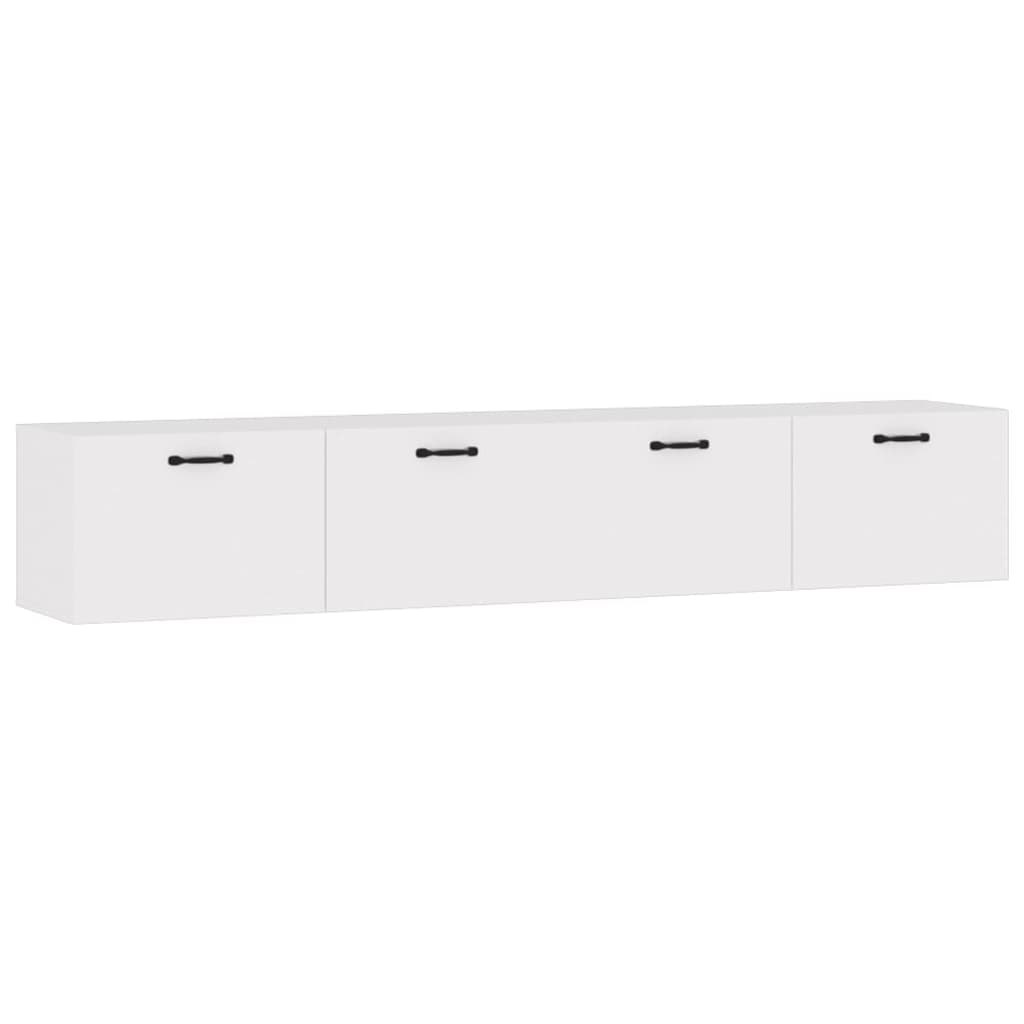 Wall cabinets 2 pcs. high-gloss white 100x36.5x35 cm wood-based material